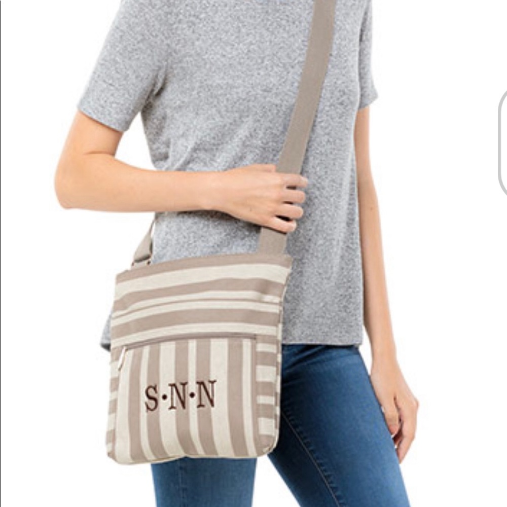 Thirty-One Taupe Dancing Dot Organizer Shoulder Bag NWT - Picture 4 of 5